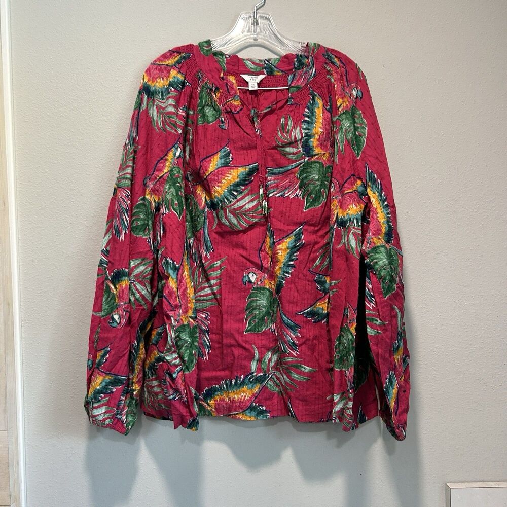 Crown Ivy Womens Top 4X Plus Size Tropical Vacation Beach Cruise Resort Wear